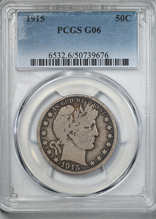 1915 Barber Half Dollar 50C PCGS G06