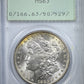 1886 Morgan Dollar $1 PCGS Rattler MS63 - REVERSE TONING! Obverse Slab