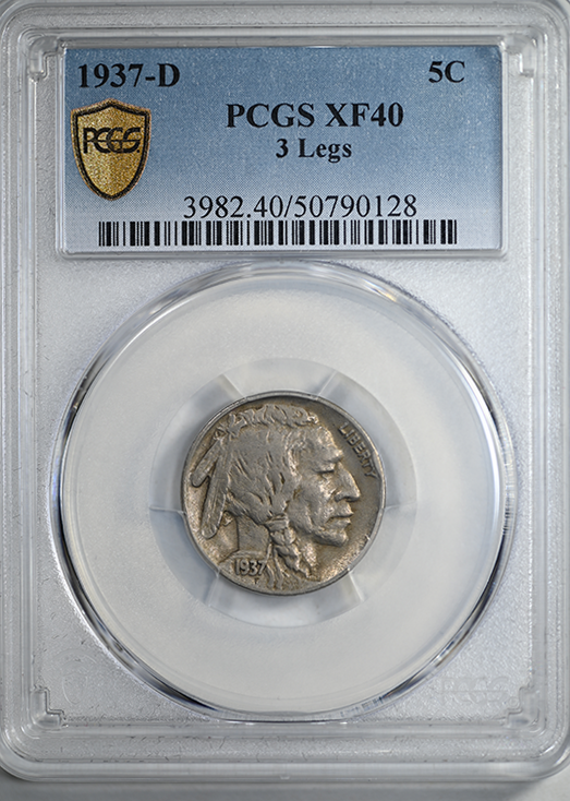 1937-D Buffalo Nickel 5C PCGS XF40 - 3 Legs