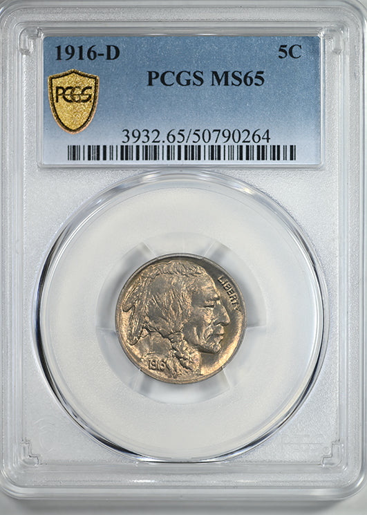 1916-D Buffalo Nickel 5C PCGS MS65