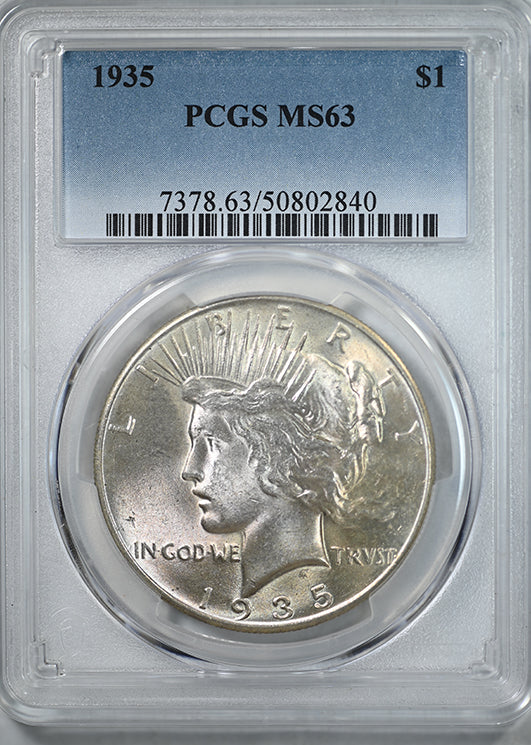 1935 Peace Dollar $1 PCGS MS63