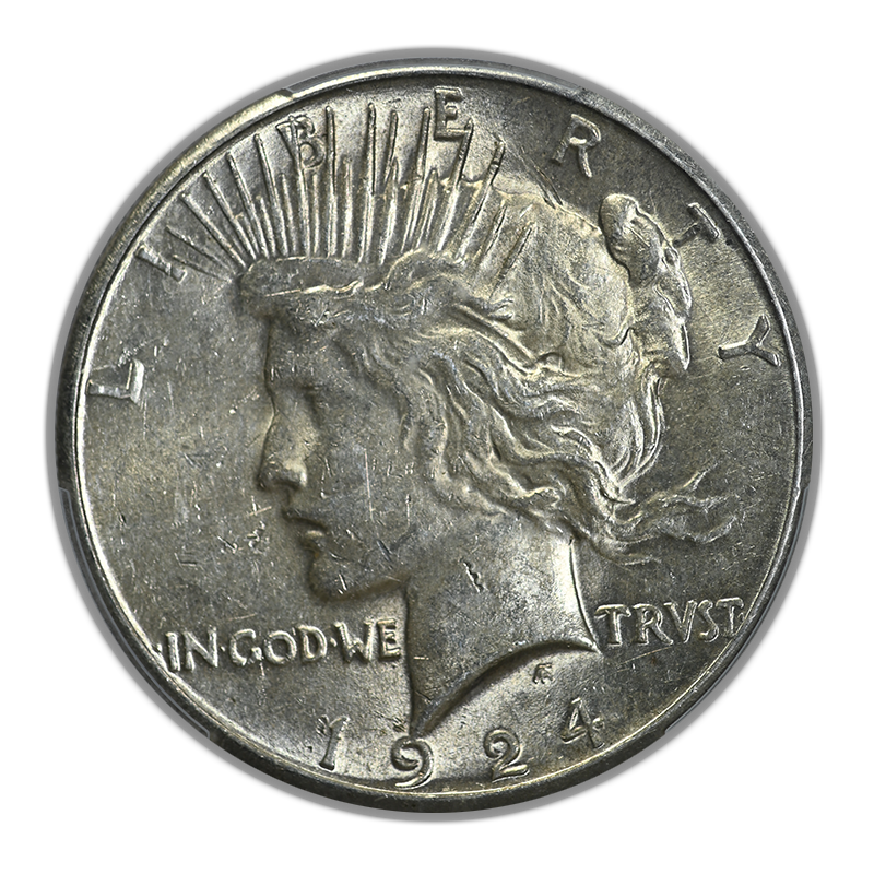 1924-S Peace Dollar $1 PCGS AU58