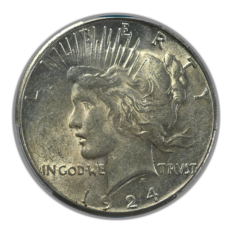 1924-S Peace Dollar $1 PCGS AU58 Obverse