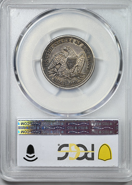 1860-O Liberty Seated Quarter 25C PCGS AU50 CAC