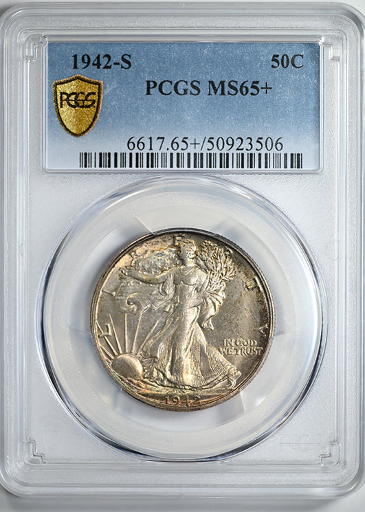 1942-S Walking Liberty Half Dollar 50C PCGS MS65+