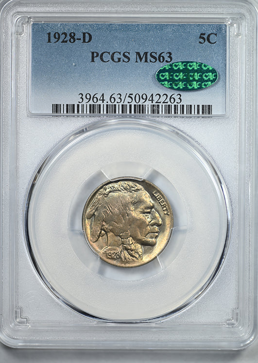 1928-D Buffalo Nickel 5C PCGS MS63 CAC