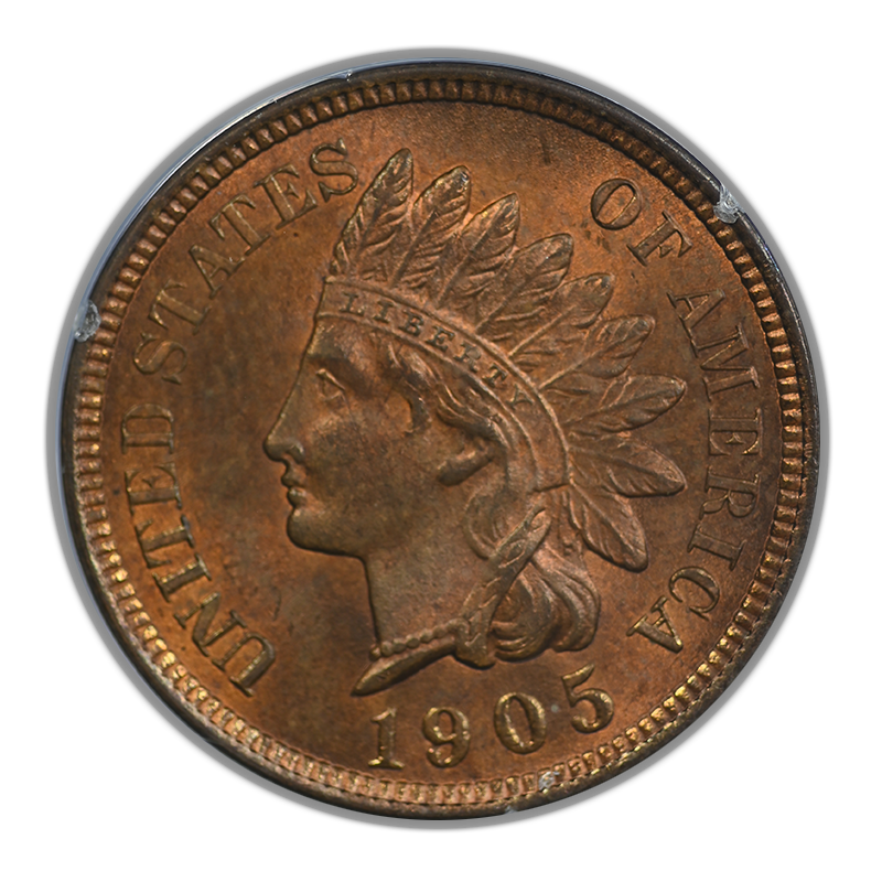 1905 Indian Head Cent 1C PCGS Rattler MS65RB Obverse