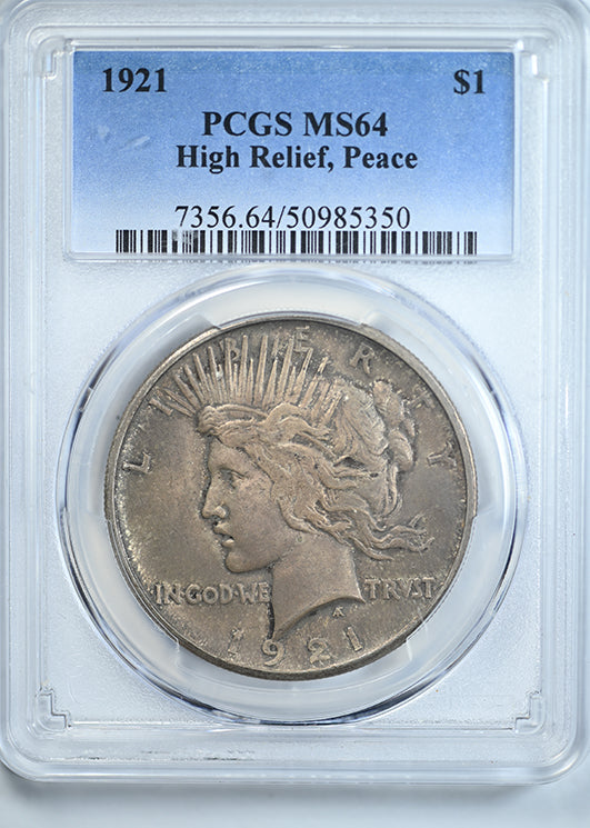 1921 Peace Dollar $1 PCGS MS64