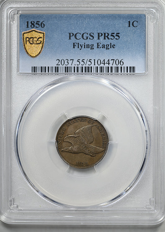 1856 Proof Flying Eagle Cent 1C PCGS PR55