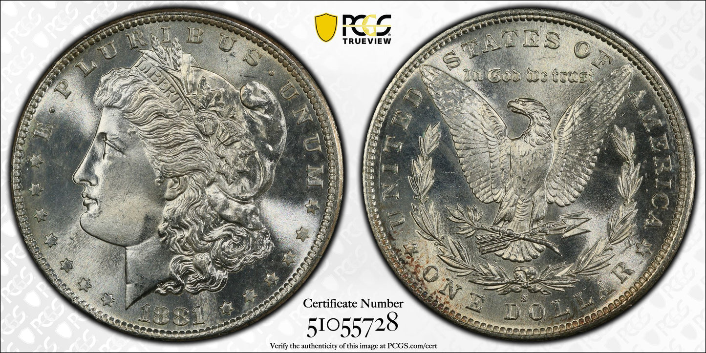 1881-S Morgan Dollar $1 PCGS MS67