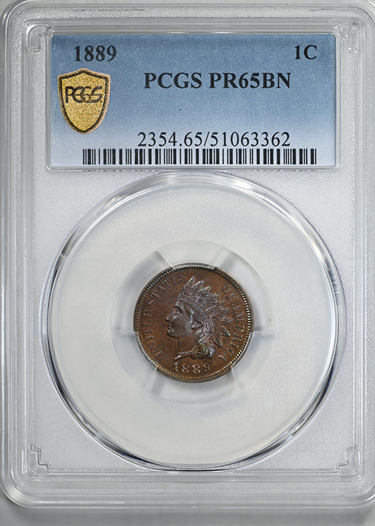 1889 Proof Indian Head Cent 1C PCGS PR65BN - TONED!