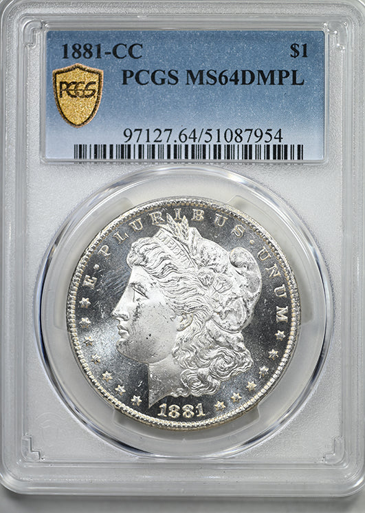 1881-CC Morgan Dollar $1 PCGS MS64DMPL - Deep Mirror Prooflike