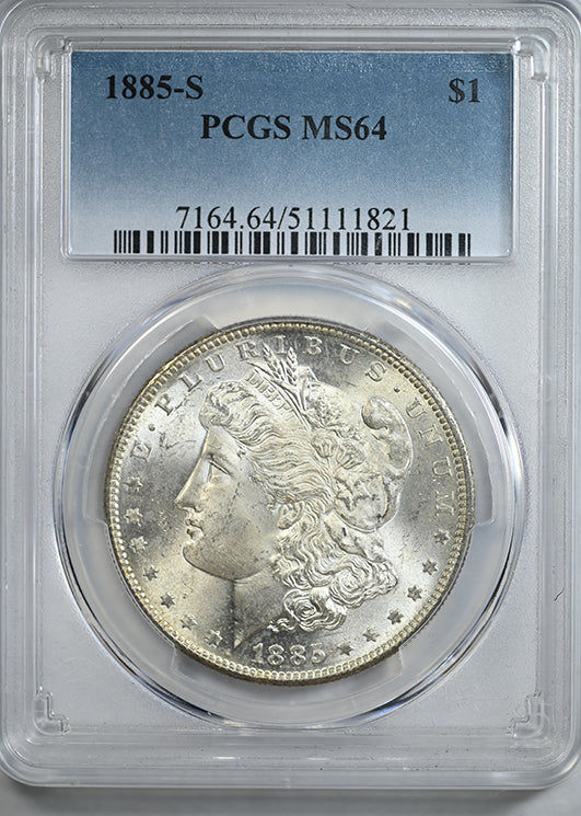 1885-S Morgan Dollar $1 PCGS MS64