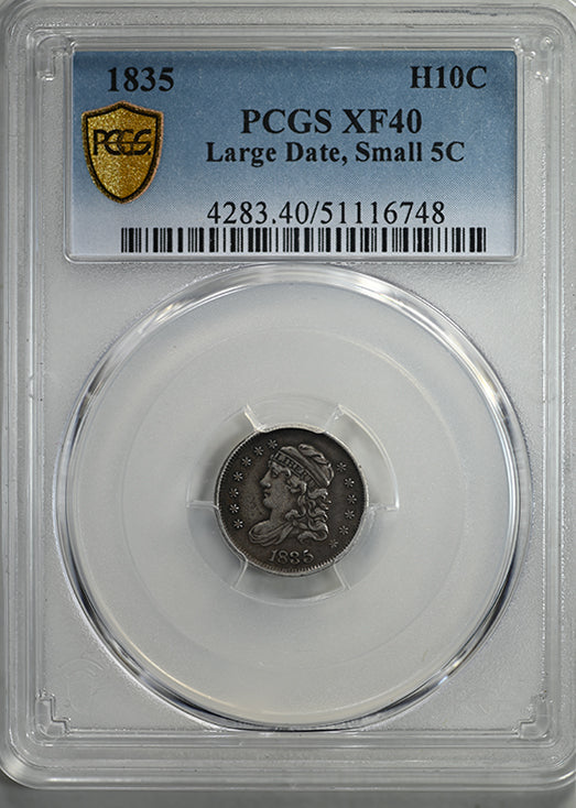 1835 Capped Bust Half Dime H10C PCGS XF40 - Large Date, Small 5C