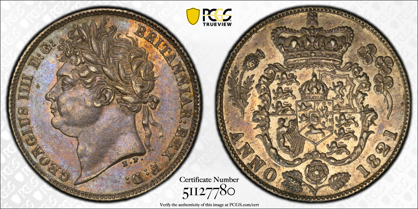 1821 Great Britain 6D Pence PCGS AU58 S-3813