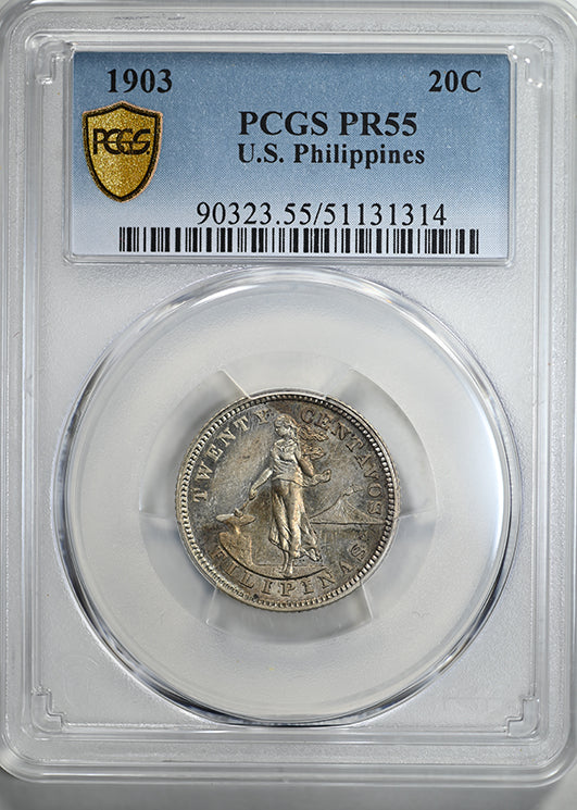 1903 Proof U.S. Philippines 20C Centavos PCGS PR55