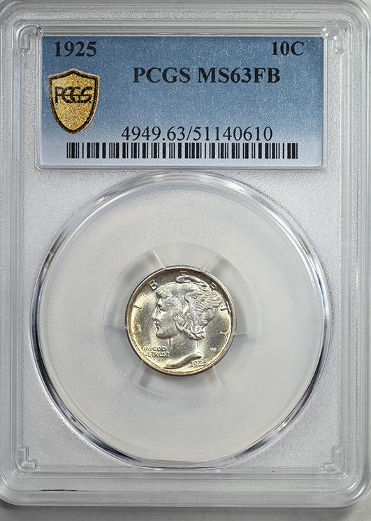 1925 Mercury Dime 10C PCGS MS63FB - Full Bands