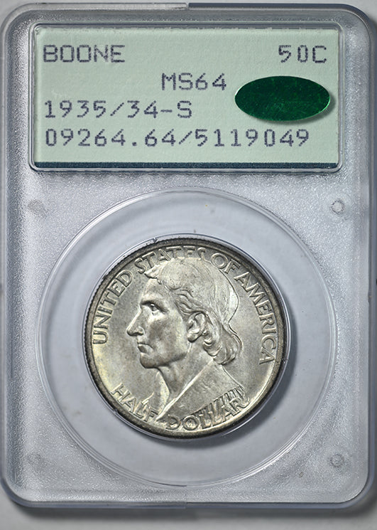 1935/34-S Boone Classic Commemorative Half Dollar 50C PCGS Rattler MS64 CAC