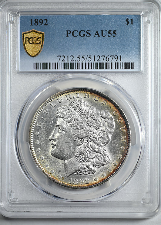 1892 Morgan Dollar $1 PCGS AU55