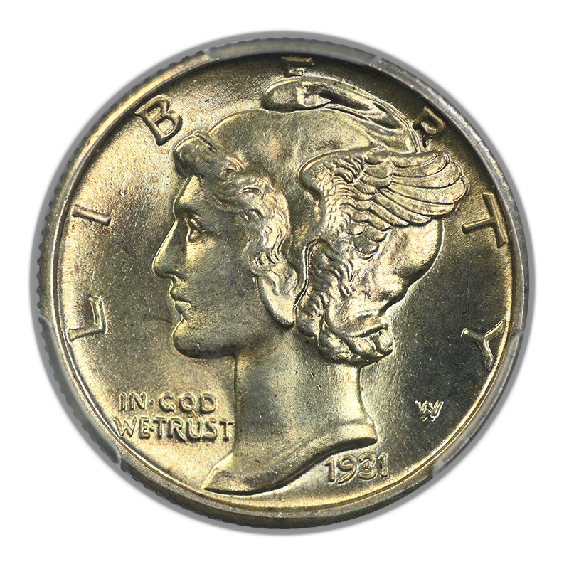 1931 Mercury Dime 10C PCGS MS64FB - Full Bands