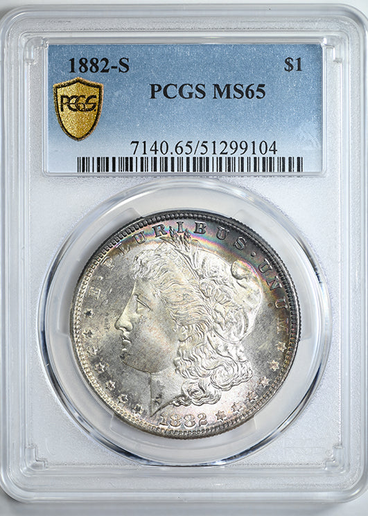 1882-S Morgan Dollar $1 PCGS MS65 - TONED!