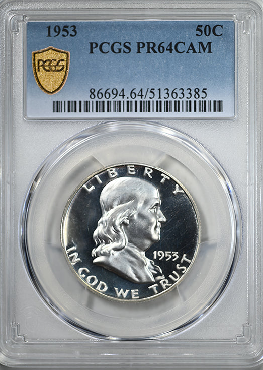 1953 Proof Franklin Half Dollar 50C PCGS PR64CAM - Cameo