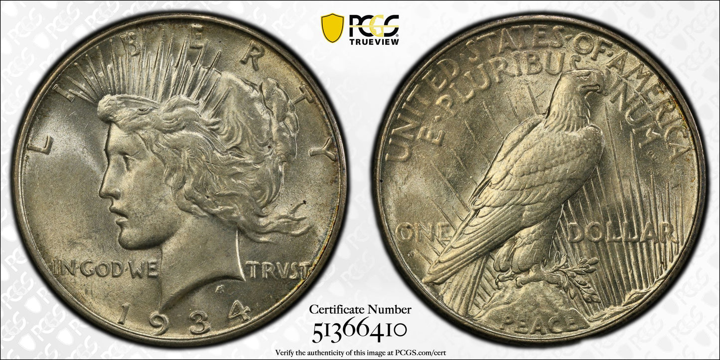 1934-D Peace Dollar $1 PCGS AU58
