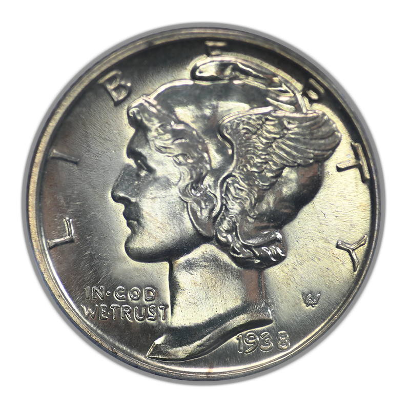 1938 Proof Mercury Dime 10C PCGS PR65 OGH