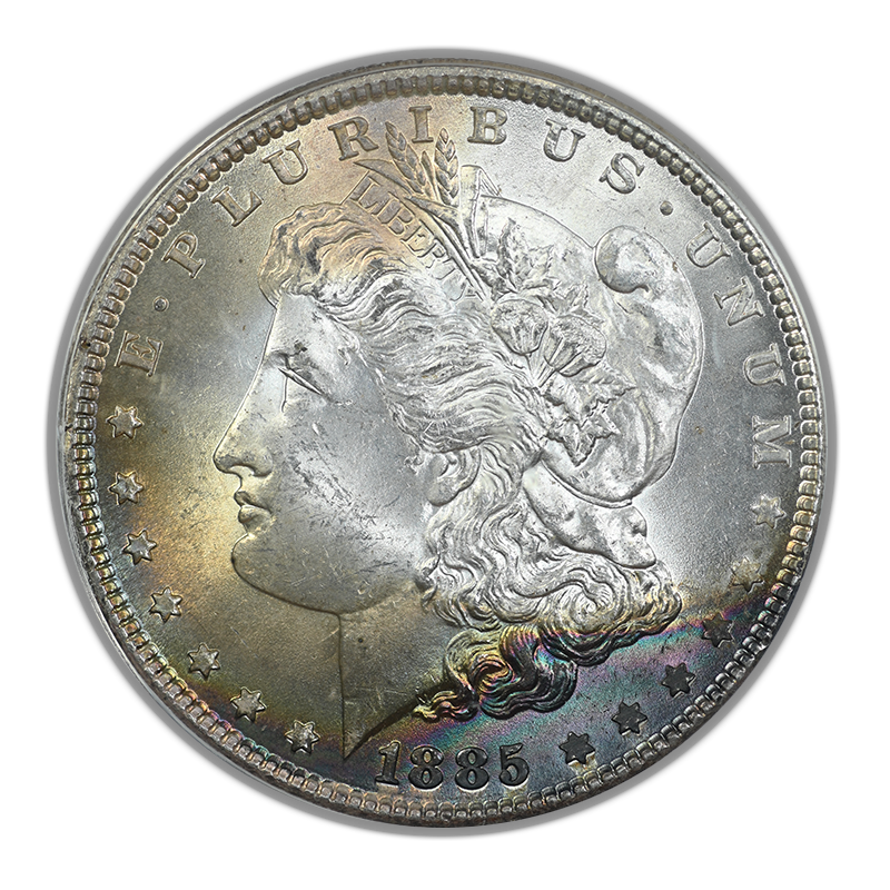 1885 Morgan Dollar $1 ANACS MS63 VAM-1G - TONED! Obverse
