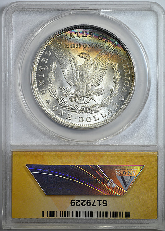 1885 Morgan Dollar $1 ANACS MS63 VAM-1G - TONED! Reverse Slab