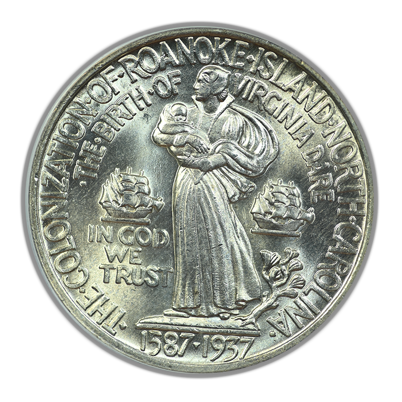 1937 Roanoke Classic Commemorative Half Dollar 50C ANACS MS64