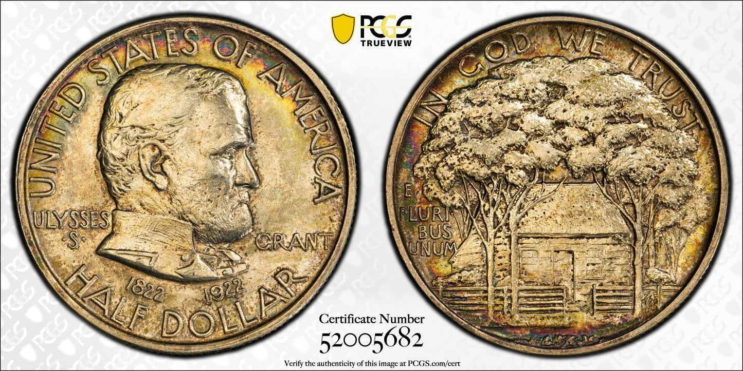 1922 Grant Classic Commemorative Half Dollar 50C PCGS MS66 - TONED!