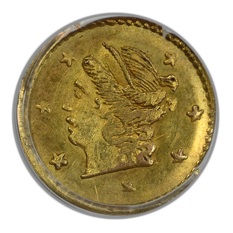 1870 Round California Fractional Gold Liberty Head 1/4 Dollar G25C PCGS MS62 BG-808