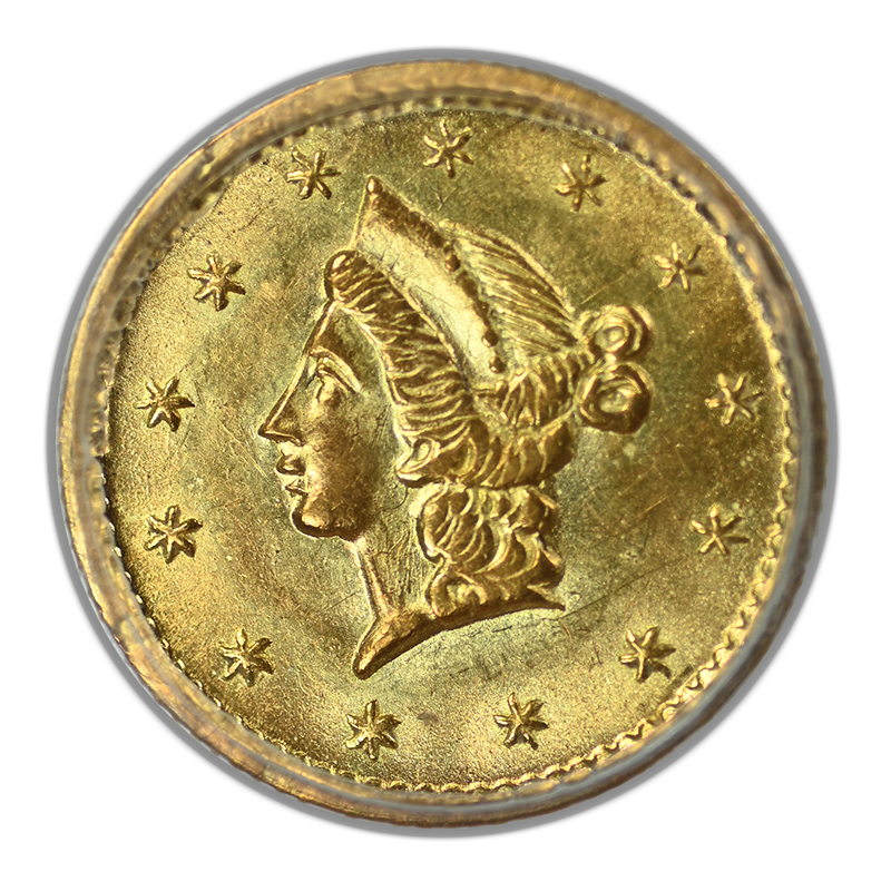 1852 Round California Fractional Gold Liberty Head 1/2 Dollar G50C PCGS MS63 BG-401