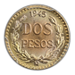 1945-Mo Mexico Gold 2 Peso Dos Pesos PCGS MS68 Modern Restrike - TONED!