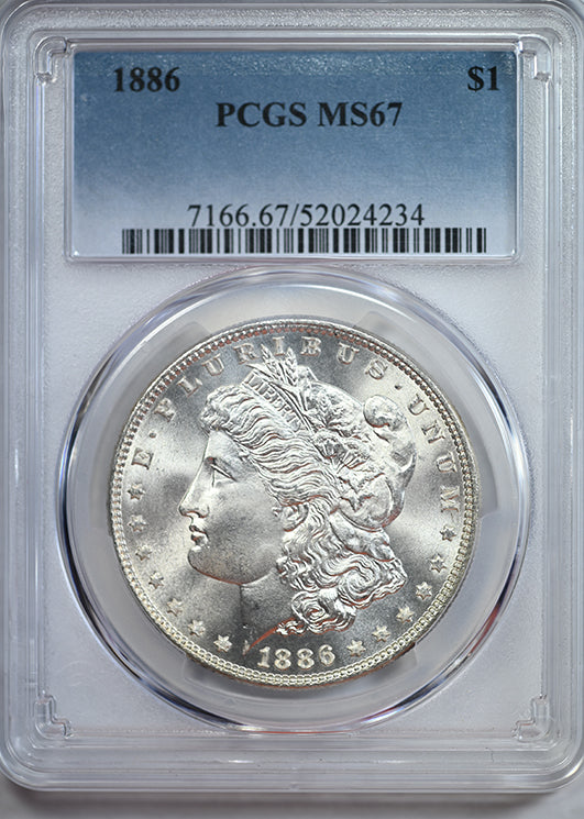 1886 Morgan Dollar $1 PCGS MS67