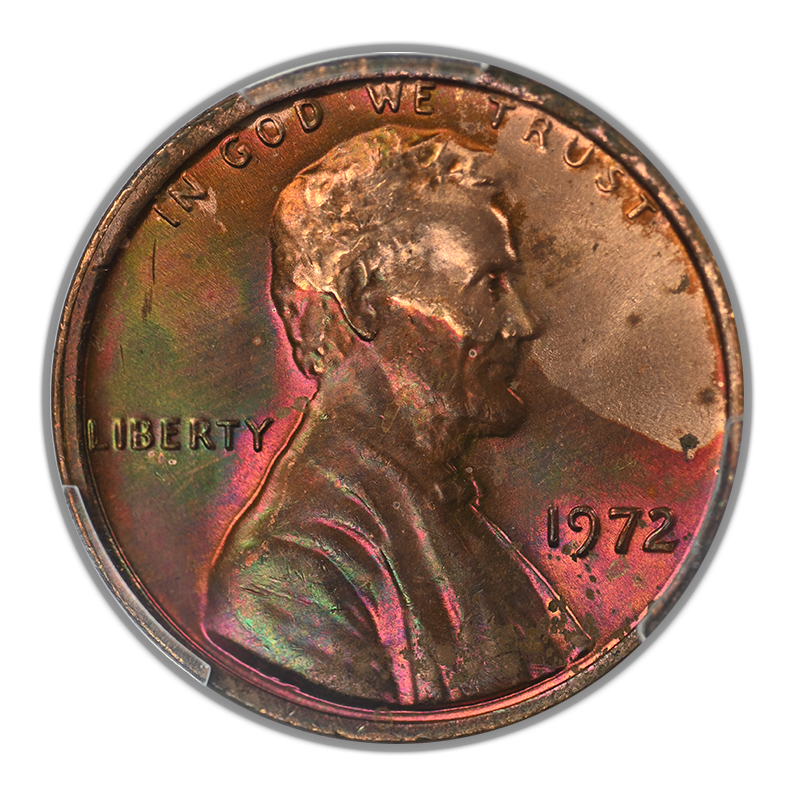 1972 Lincoln Memorial Cent 1C PCGS MS64RB - TONED!