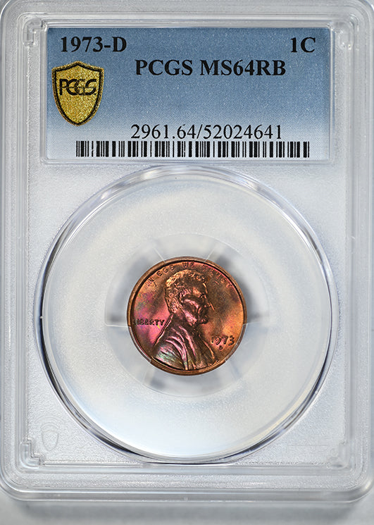 1973-D Lincoln Memorial Cent 1C PCGS MS64RB - TONED!