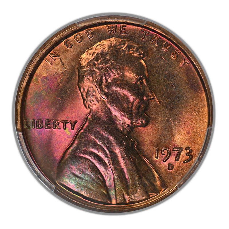 1973-D Lincoln Memorial Cent 1C PCGS MS64RB - TONED!