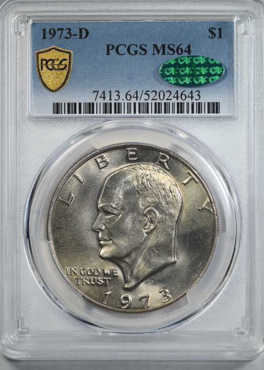 1973-D Clad Eisenhower Ike Dollar $1 PCGS MS64 CAC