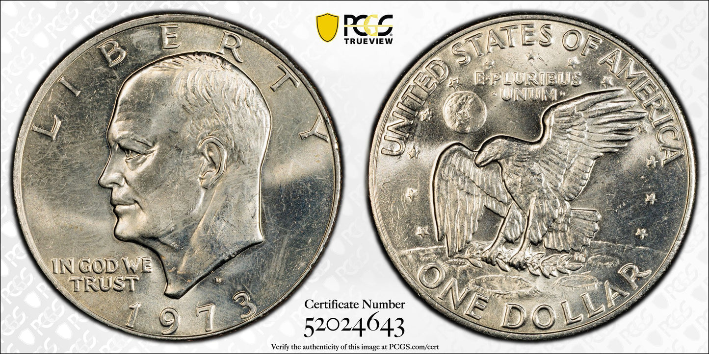 1973-D Clad Eisenhower Ike Dollar $1 PCGS MS64 CAC