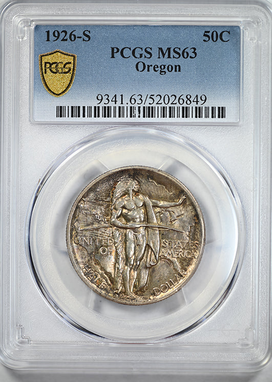 1926-S Oregon Trail Classic Commemorative Half Dollar 50C PCGS MS63