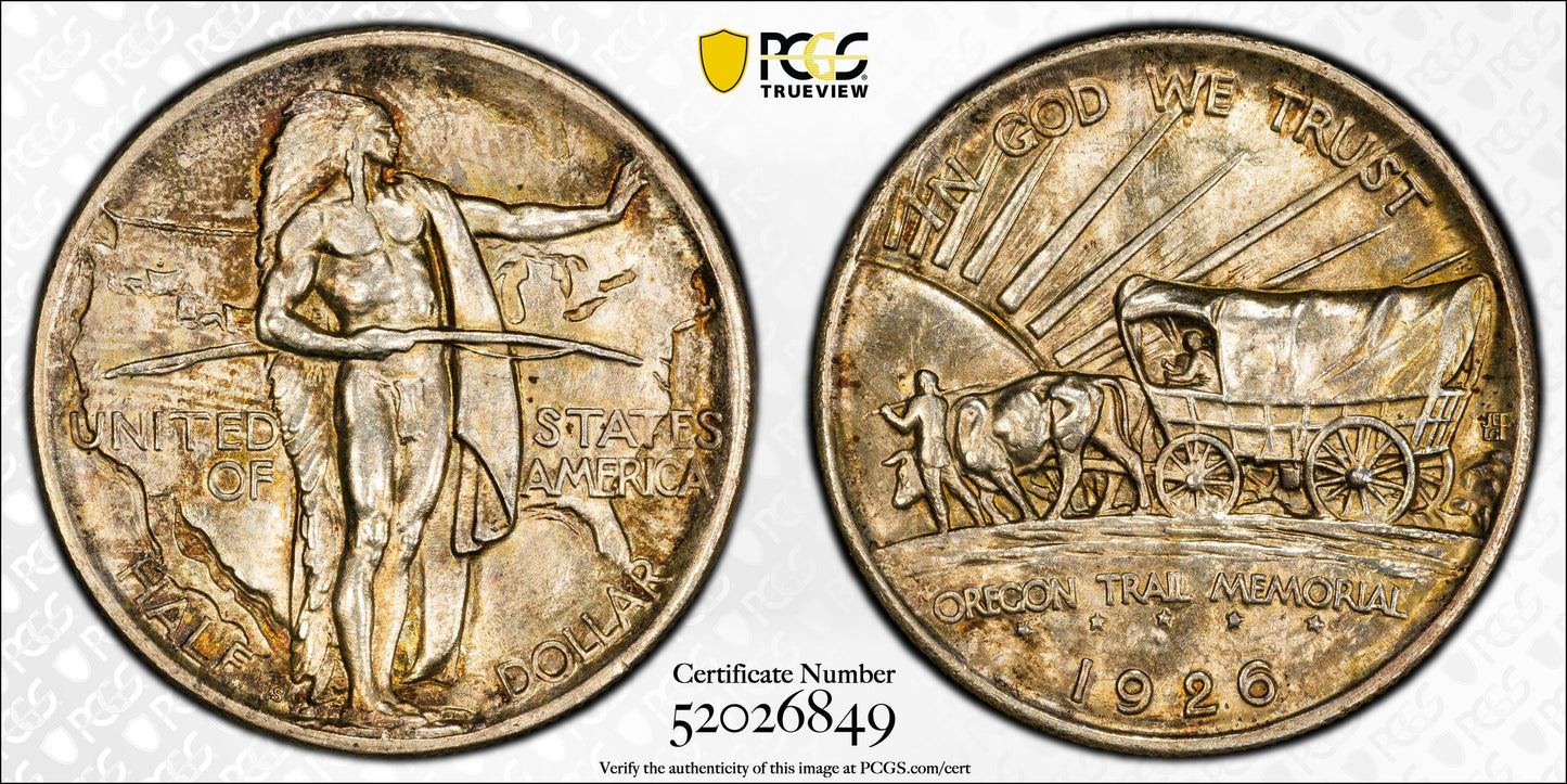 1926-S Oregon Trail Classic Commemorative Half Dollar 50C PCGS MS63