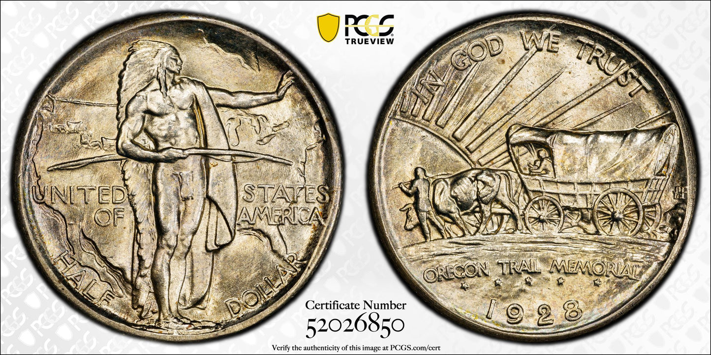 1928 Oregon Trail Classic Commemorative Half Dollar 50C PCGS MS65