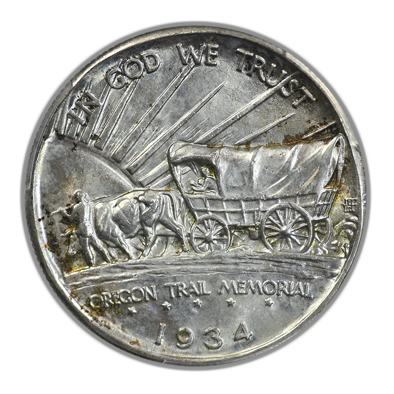 1934-D Oregon Trail Classic Commemorative Half Dollar 50C PCGS MS65