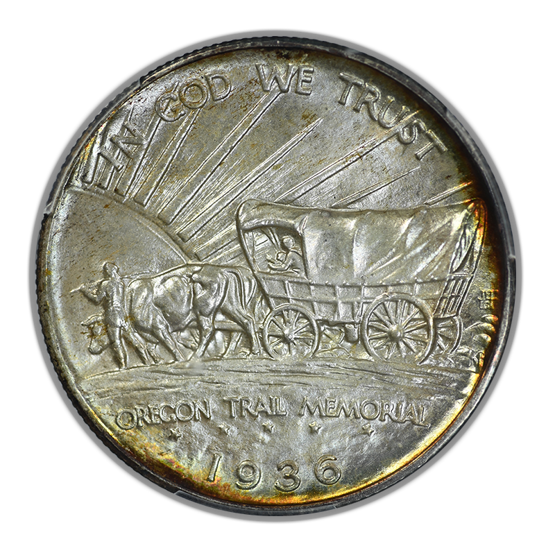1936-S Oregon Trail Classic Commemorative Half Dollar 50C PCGS MS66 CAC