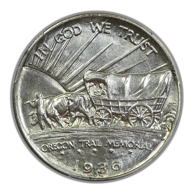 1936 Oregon Trail Classic Commemorative Half Dollar 50C PCGS MS64