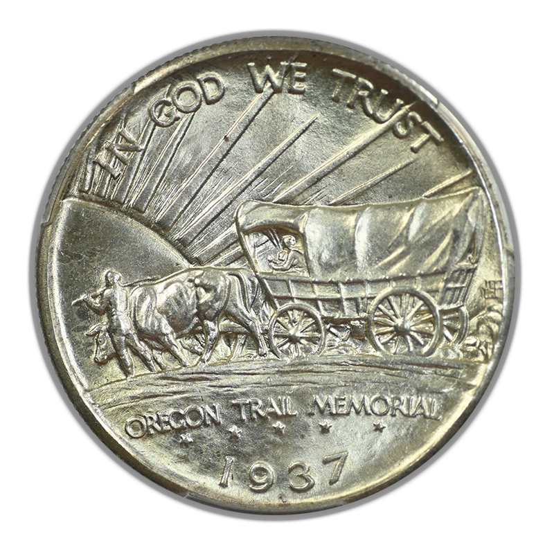 1937-D Oregon Trail Classic Commemorative Half Dollar 50C PCGS MS65