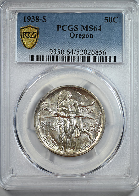 1938-S Oregon Trail Classic Commemorative Half Dollar 50C PCGS MS64