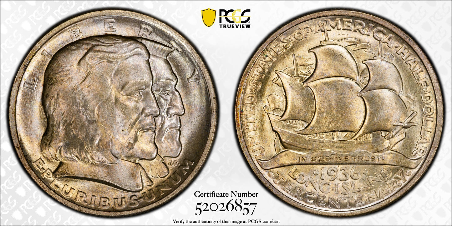 1936 Long Island Classic Commemorative Half Dollar 50C PCGS MS65